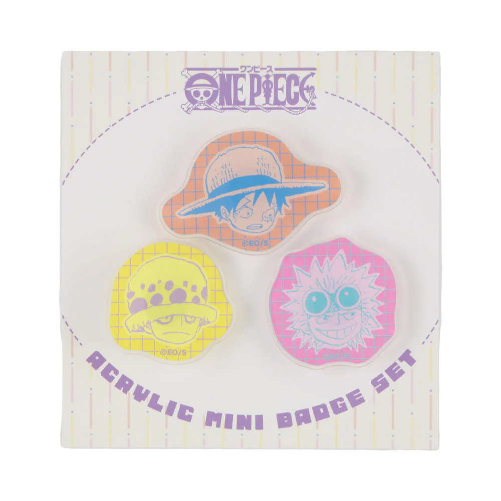 『ONE PIECE』アクリルminiバッジ3個セット(ルフィ&ロー&キッド 子供時代Ver.)