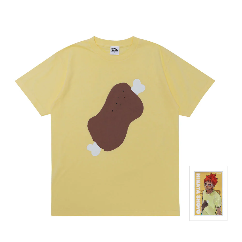 『ハイキュー!!』日向翔陽の「お肉」Tシャツ　日向翔陽サイズ（Ｍサイズ相当）　アクリルバッジ1個付き　＜ハイキュー!!　FAN PARK＞
